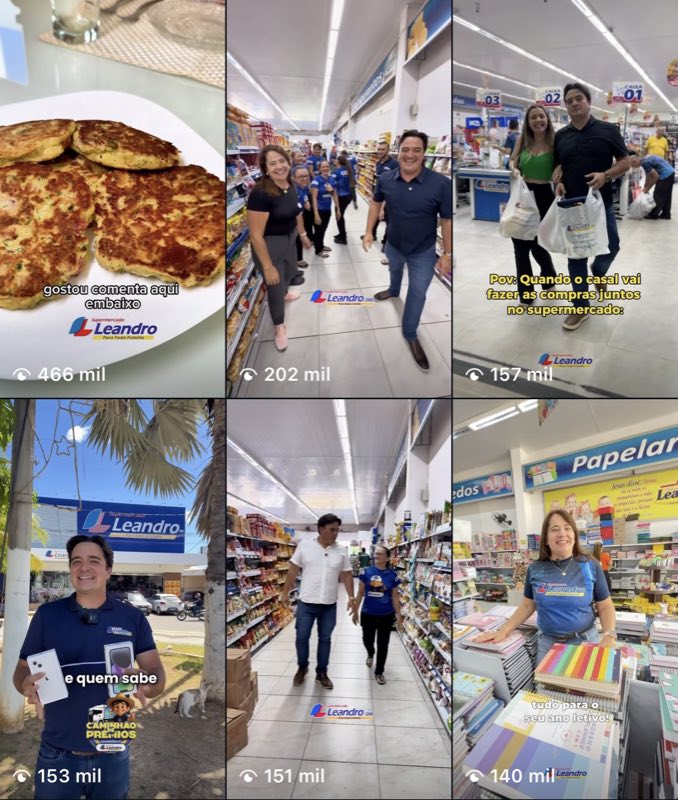 Conteúdos de supermercado com até 466 mil visualizações