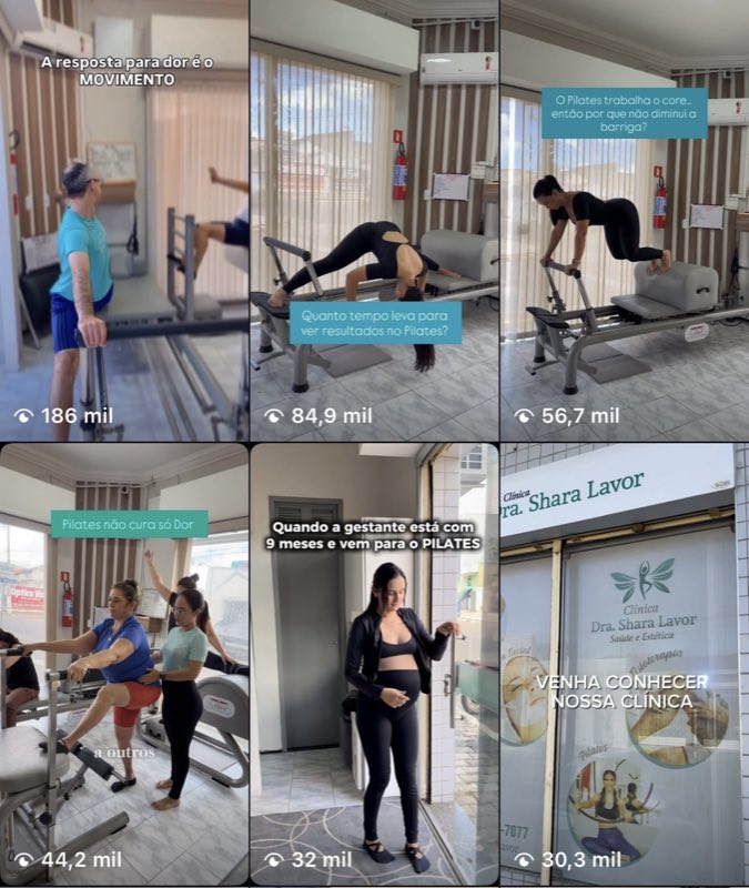 Studio de pilates com Reels de até 186 mil visualizações