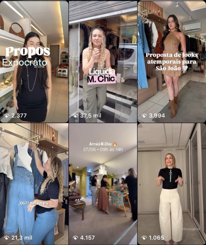 Loja de roupas com Reels de até 37,5 mil visualizações